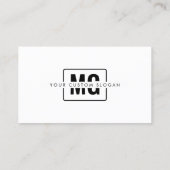 Carte De Visite Élégant Monogramme blanc marque personnelle minima (Dos)