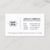 Carte De Visite Élégant Monogramme blanc marque personnelle minima (Devant)