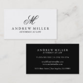 Carte De Visite Élégant Monogramme blanc professionnel (Devant / Derrière)