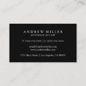 Carte De Visite Élégant Monogramme blanc professionnel (Dos)