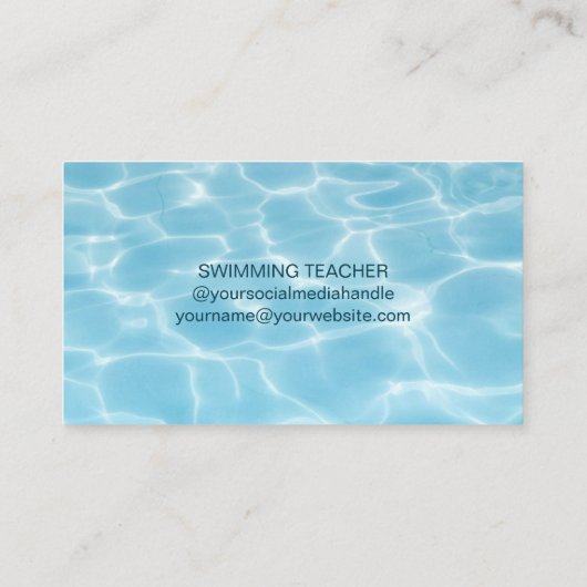 Carte De Visite Élégant Monogramme Bleu Enseignant Enseignant Entr (Dos)