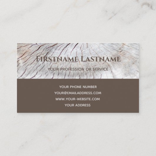 Carte De Visite Élégant monogramme bois carpenter deux tons brun (Dos)