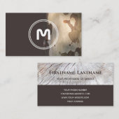 Carte De Visite Élégant monogramme bois carpenter deux tons brun (Devant / Derrière)