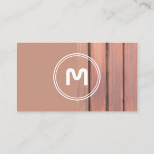 Carte De Visite Élégant monogramme bois carpenter deux tons brun