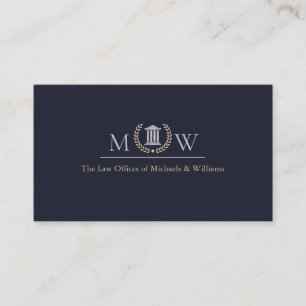 Carte De Visite Élégant Monogrammé Cour de Justice Inkstone