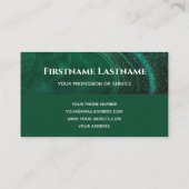 Carte De Visite Élégant monogramme de cristaux verts profondes de  (Dos)