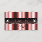 Carte De Visite Élégant Monogramme de diamants brillants rouge et  (Devant)