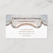 Carte De Visite Élégant monogramme de menuiserie en bois clair c (Dos)