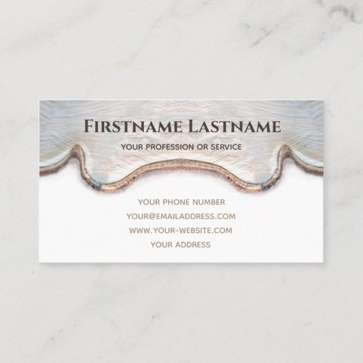 Carte De Visite Élégant monogramme de menuiserie en bois clair c (Dos)