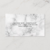 Carte De Visite Élégant monogramme de script glamour baiser marbre (Dos)