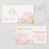 Carte De Visite Élégant Monogramme de tourbe rose (Devant / Derrière)