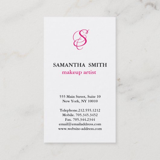 Carte De Visite Élégant Monogramme Design Moderne (Dos)