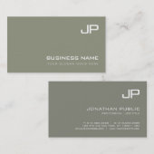 Carte De Visite Élégant Monogramme Design moderne Plain Profession (Devant / Derrière)