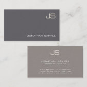 Carte De Visite Elégant Monogramme Design Moderne Plaine Luxe tend (Devant / Derrière)