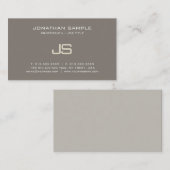 Carte De Visite Élégant Monogramme Design Moderne Professionnel Pl (Devant / Derrière)