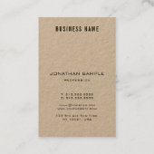 Carte De Visite Elégant Monogramme Design Real Kraft Moderne Verti (Dos)