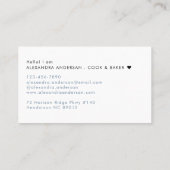 Carte De Visite Élégant Monogramme Dusty Blue noir Nom du script (Dos)