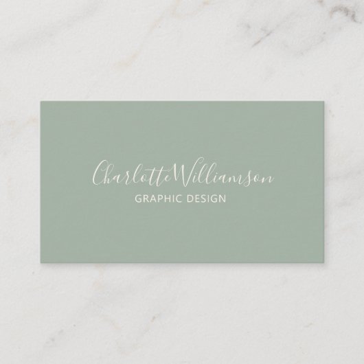 Carte De Visite Élégant Monogramme élégant et élégant Sage minimal (Devant)