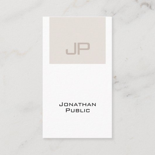 Carte De Visite Élégant Monogramme épuré de luxe tendance (Devant)