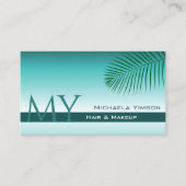 Carte De Visite Élégant Monogramme et logo en feuille de palme Tur (Devant)