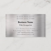 Carte De Visite Élégant Monogramme et nom blanc, noir et argent (Dos)