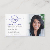 Carte De Visite Élégant Monogramme et photo (Devant)