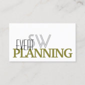 Carte De Visite Élégant Monogramme et photo vert d'olive blanc (Devant)