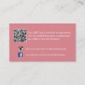 Carte De Visite Élégant Monogramme Feminine Rose Damask Beauté Sal (Dos)