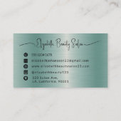 Carte De Visite Élégant Monogramme Fille Métal Brossé Bleu Luxe (Dos)