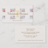 Carte De Visite Élégant Monogramme Fleur de cerisier Fille unique  (Devant / Derrière)