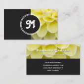 Carte De Visite Élégant monogramme fleuriste jaune gris foncé (Devant / Derrière)