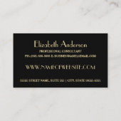 Carte De Visite Élégant Monogramme floral rose et noir Faux Glitz (Dos)