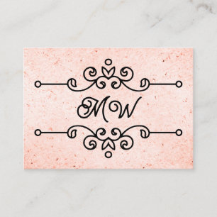 Carte De Visite Élégant Monogramme Flourdissant mignon rose Vintag