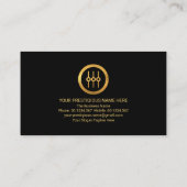 Carte De Visite Elégant Monogramme Gold Placard Bordure Deejay DJ (Dos)