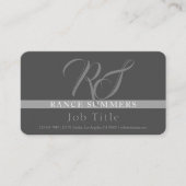 Carte De Visite Élégant monogramme | Gris (Devant)