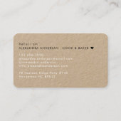 Carte De Visite Élégant Monogramme Kraft Noir Blanc Nom Script (Dos)