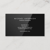 Carte De Visite Élégant monogramme | Luminosité noire (Dos)