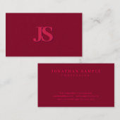 Carte De Visite Élégant Monogramme Luxe Papier épais Premium (Devant / Derrière)