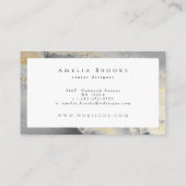 Carte De Visite Elégant Monogramme Marbre Moderne Design chic (Dos)