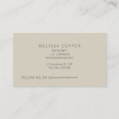 Carte De Visite Élégant Monogramme minimal ivoire beige moderne (Dos)