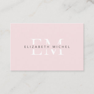Carte De Visite Élégant monogramme moderne coton bonbon profession