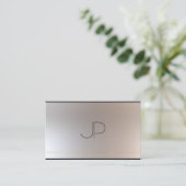 Carte De Visite Elégant Monogramme moderne en or personnalisé (Debout devant)