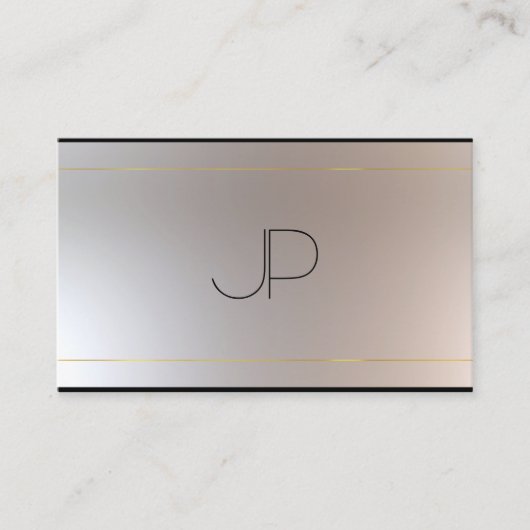 Carte De Visite Elégant Monogramme moderne en or personnalisé (Devant)