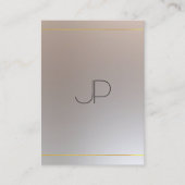 Carte De Visite Elégant Monogramme moderne Gold Silver Look (Devant)