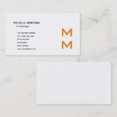 Carte De Visite Élégant Monogramme Moderne minimaliste Plain (Devant / Derrière)