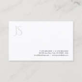 Carte De Visite Élégant Monogramme moderne Modèle design simple (Dos)