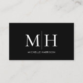 Carte De Visite Élégant Monogramme moderne noir blanc professionne (Devant)