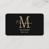 Carte De Visite Élégant Monogramme Moderne Noir Professionnel (Devant)