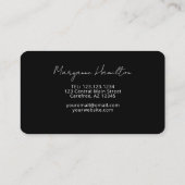 Carte De Visite Élégant Monogramme Moderne Noir Professionnel (Dos)