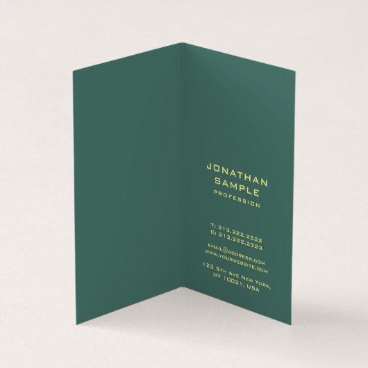 Carte De Visite Élégant Monogramme moderne Pliage vertical initial (Intérieur)